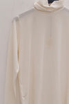 BASERANGE French bamboo fiber high collar T-shirt top soft and comfortable skin-friendly BAS-TOTN-BL-000-UNDYED